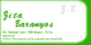 zita baranyos business card